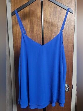 torrid Royal Blue Spaghetti Strap Double Layer Chiffon Cami Plus Size 00